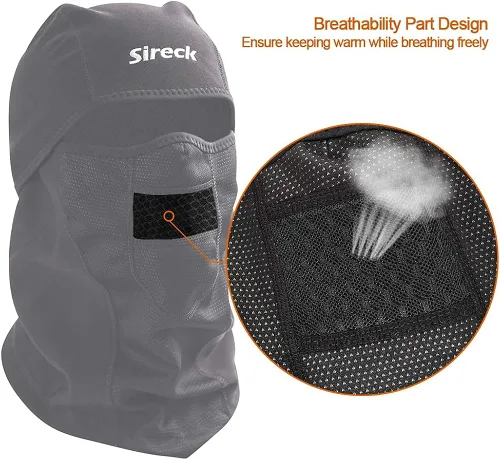 Miniatura 5 de Sireck Pasamontañas para clima frío máscara de esquí resistente al agua y al viento máscara térmica de forro polar para caza ciclismo motocicleta