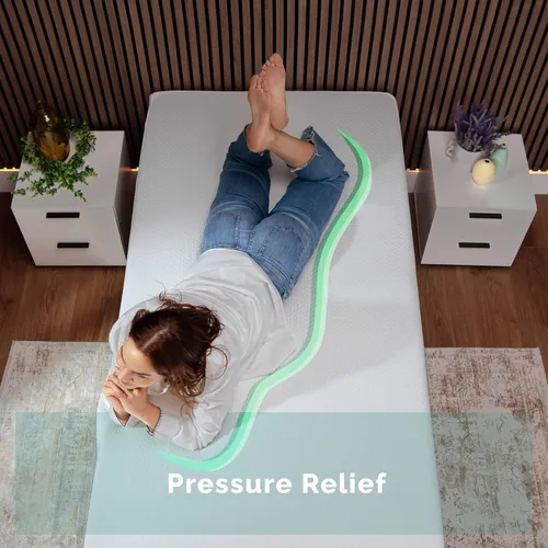 Miniatura 2 de Nestl Green Tea Mattress - Colchón refrescante de espuma viscoelástica de grafito, cama de apoyo para alivio de presión sin fibra de vidrio en una