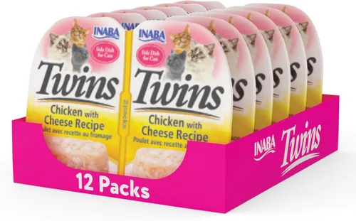 Miniatura 11 de INABA Gemelos para gatos, guarniciones/copas, 1.23 onzas por porción, 12 porciones, receta de pollo