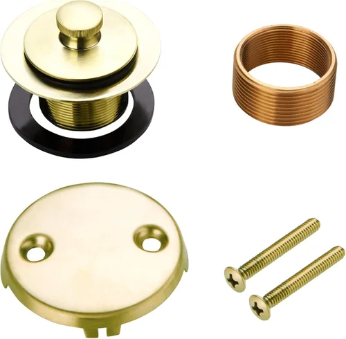 Miniatura 13 de Kit de conversión de drenaje de bañera de bronce ensamblaje, Wellup kit de recorte de drenaje de bañera con elevación y giro torsión con placa