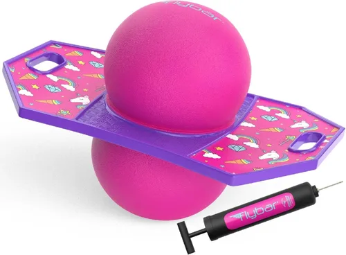 Miniatura 12 de Flybar Pogo - Pelota de truco para niños, tabla de rebote de equilibrio con cubierta antideslizante, bomba incluida, juguetes para interiores y Robot