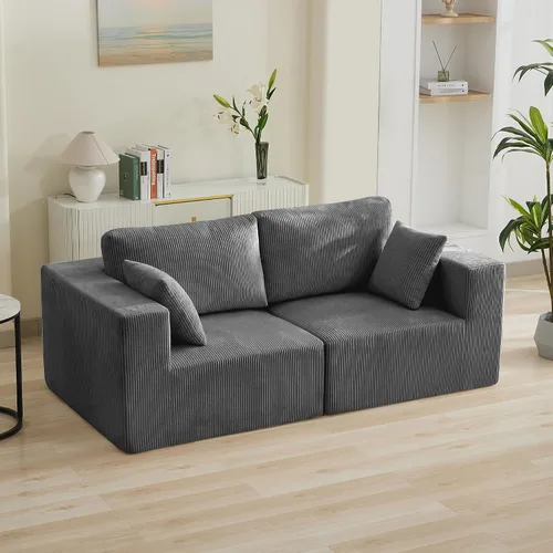 Miniatura 26 de Sofá modular Cloud de 3 plazas sin hueso de 115 pulgadas para habitación familiar, sofá sin espinas comprimida de espuma viscoelástica con asiento