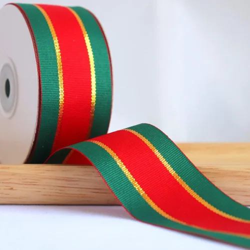 Miniatura 9 de Cinta de Navidad a cuadros 25 yardas cada rollo 100% poliéster con borde tejido gingham para manualidades navideñas, envoltura de regalos