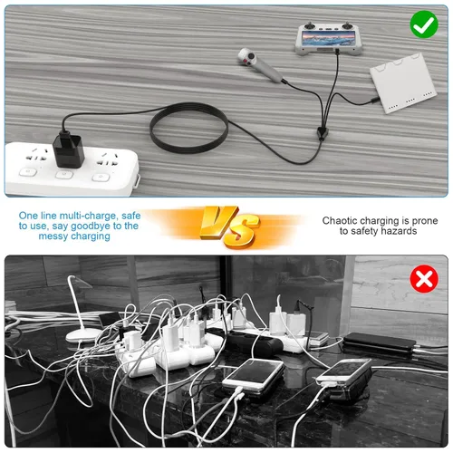Miniatura 7 de Alitutumao Cable de carga USB tipo C 3 en 1 compatible con DJI Mini 3 Pro, Mini 4 Pro, Mavic 3, Air 2S, Avata Drone DJI FPV Control remoto
