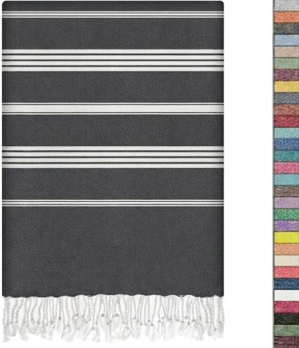 EPHESUS TOWELS Toalla de playa turca de gran tamaño de 38 x 70 pulgadas, diseño sultán, toalla turca para playa, baño, piscina, gimnasio, yoga,