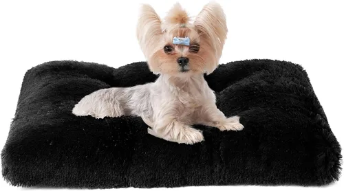 EHEYCIGA Cama Mullida para Jaula de Perros para Perros Pequeños, Almohadilla de Jaula de Piel Sintética de Felpa, Cama Calmante Anti Ansiedad para