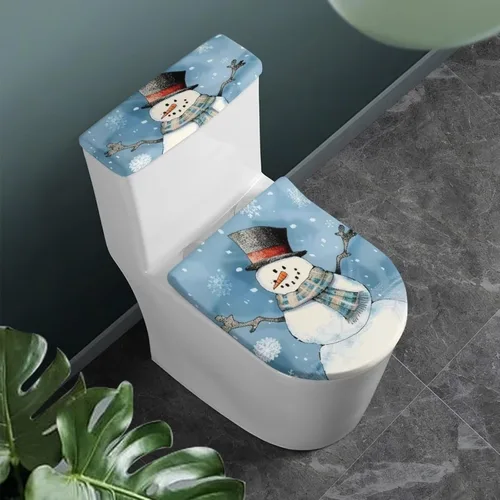 Miniatura 23 de Flashideas Juego de cubierta para tanque y tapa de inodoro con estampados de patas de perro coloridas - Elástico, se adapta a la mayoría de tanques