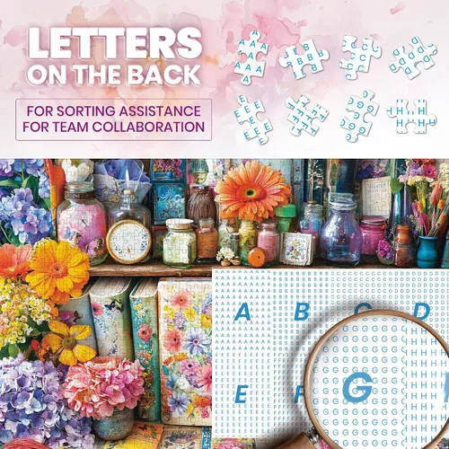 Miniatura 4 de Rompecabezas de 1000 piezas para adultos, rompecabezas de libros, rompecabezas de manual de flores, 1000 piezas, juegos creativos y regalos