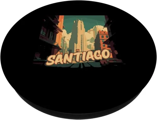 Miniatura 2 de Santiago Retro Chile Vintage Chilean Traveling Traveler PopSockets Standard PopGrip