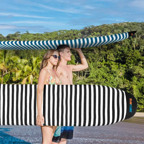 Miniatura 5 de SUN CUBE Funda para calcetín para tabla de surf, bolsa protectora para tabla de surf, ligera, elástica, para longboard, híbrido, tabla corta