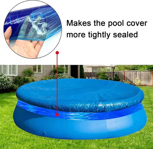 Miniatura 4 de Cubierta de sellado de piscina de invierno de 500 pies para piscinas sobre el suelo, sellador de cubierta elástica a prueba de viento para mantener