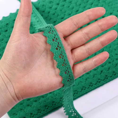 Miniatura 4 de Cinta de encaje de algodón de 30 yardas y 0.7 pulgadas de ancho, borde de encaje multicolor para coser, encaje de ganchillo para manualidades