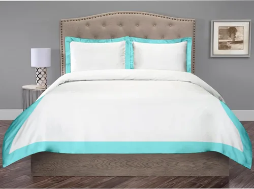 Hotel Luxury - Juego de funda de edredón de 3 piezas de doble tono, 850 hilos, 100% algodón orgánico, colección de ropa de cama de alta calidad,