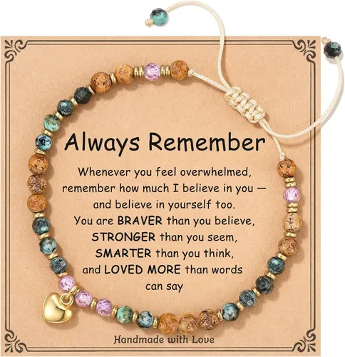 Miniatura 23 de HGDEER Regalos de cumpleaños para mujer, pulsera única de piedra natural, para mujeres, adolescentes, niñas, regalos de moda para amigas, mejores