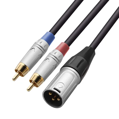 Miniatura 8 de Tisino - Cable Y XLR a RCA - 1.6 pies/50cm, cable de audio estéreo desequilibrado de conexión XLR hembra a RCA dual adaptador divisor duplicador