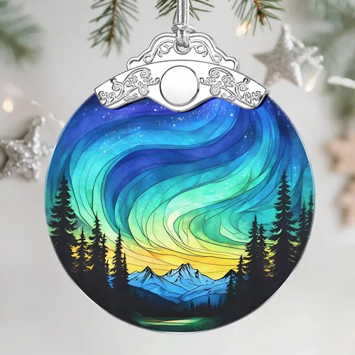 Miniatura 13 de Adorno de vitral, adorno de Navidad, adornos colgantes para decoración del hogar y adornos del árbol de Navidad, exquisita decoración navideña