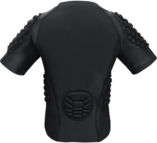Miniatura 3 de Topeter Camiseta acolchada de fútbol para jóvenes, camisetas de compresión para niños, con almohadillas de costilla/pecho/hombro/espalda