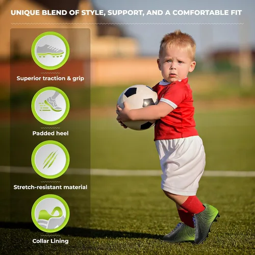 Miniatura 4 de Vizari Stealth Firm Ground - Botines de fútbol para jóvenes, ligeros, duraderos y cómodos con excelente tracción, zapatos de fútbol para niños