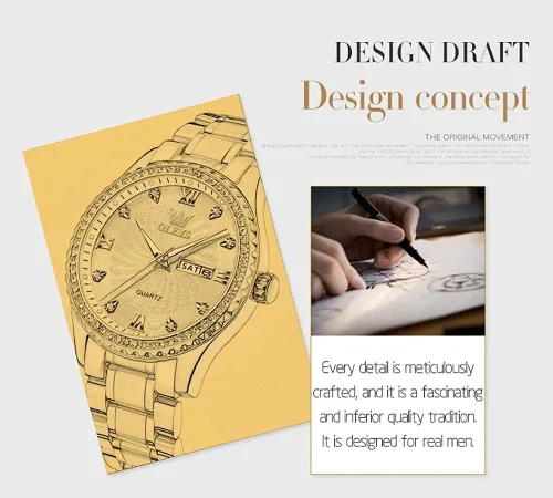Miniatura 35 de OLEVS - Relojes de diamantes para hombres, relojes de vestir a prueba de agua, relojes analógicos de cuarzo de lujo con calendario de fecha y correa