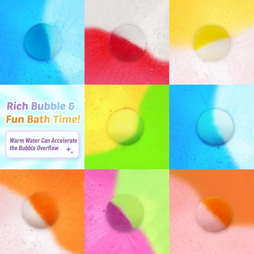 Miniatura 5 de Bombas de baño para niños, 12 piezas de bombas de baño con sorpresa de animales que brillan en la oscuridad, juego de bolas de baño de burbujas