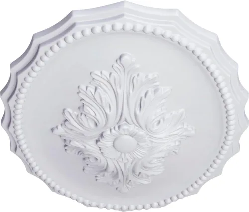 Miniatura 2 de Ekena Millwork CM16OX Medallón de techo Oxford, 16 7/8" W x 11 3/4" H x 1 1/2" P, imprimado en fábrica Imprimación de fábrica.