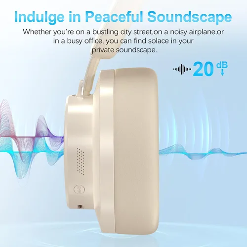 Miniatura 3 de Auriculares con Cancelación de Ruido Inalámbricos Bluetooth, Auriculares Bluetooth Sobre la Oreja con Micrófono, Auriculares Inalámbricos