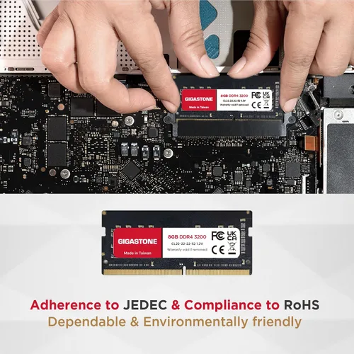 Miniatura 6 de GIGASTONE - Kit de 16 GB (2 x 8 GB) DDR4 3200 MHz (2933 MHz o 2666 MHz) PC4-25600 (PC4-23400/21300) CL22 1.2 V SODIMM 260 pines sin búfer no ECC
