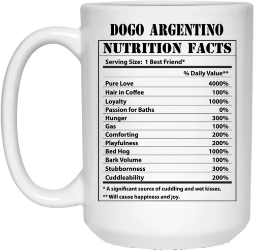 Funny Dogo Argentino Nutricional Facts Christmas 2023 Gifts - Taza de café blanca de 15 onzas