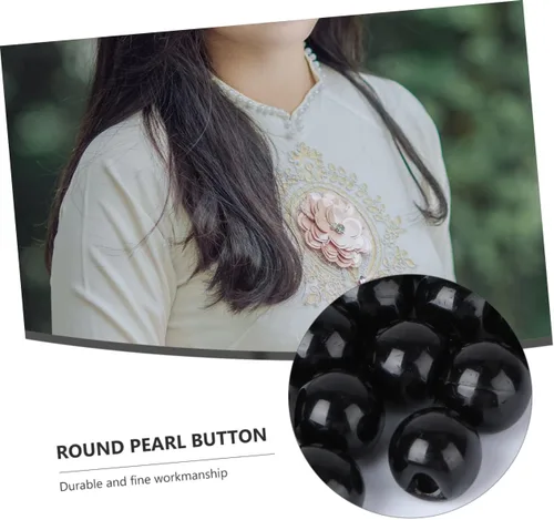 Miniatura 4 de COHEALI 50 botones redondos de perlas de 0.35 pulgadas, hebillas decorativas suaves para coser ropa, suéteres, camisas, abrigos, accesorios