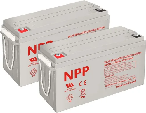 NPP NPD12-150Ah (2 piezas) 12V 150Ah AGM batería recargable de ciclo profundo, reemplazo de RV, sistemas solares, baterías marinas