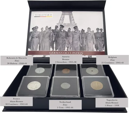 Miniatura 2 de Moneda Mundial de la Segunda Guerra Mundial - 6 monedas utilizadas durante la Segunda Guerra Mundial por los alemanes en los territorios que
