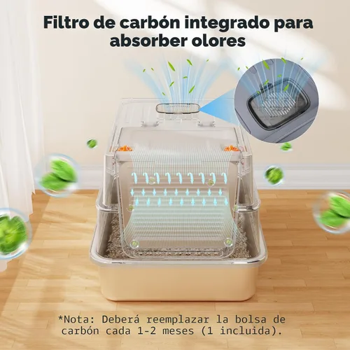 Miniatura 6 de FURTIME Pequeña caja de arena de acero inoxidable con tapa para gatito, caja de arena cerrada de metal para gatos pequeños, caja de gato con caja