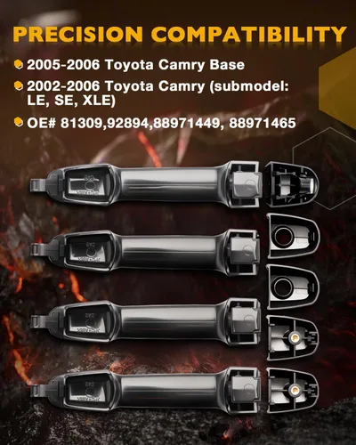 Miniatura 2 de Juego de manijas de puerta exterior e interior, compatible con Toyota Camry 2002-2006, interior y exterior beige delantero y trasero izquierdo