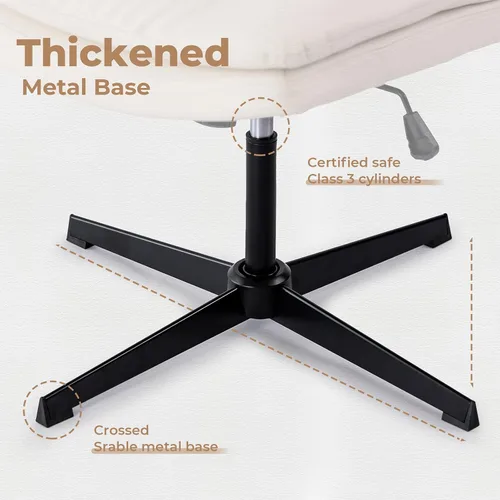 Miniatura 5 de Criss Cross Chair No Wheel Saucer Gaming Armless Swivel Vanity Chair Ergonomic Cross Legged Home Office Computer Chair for Home Living Room Bedroom
