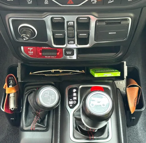 Miniatura 4 de JVMA - Bandeja organizadora de consola central, gancho de almacenamiento para palanca de cambios, 3 unidades for Jeep Gladiator 2020-2026 and Jeep
