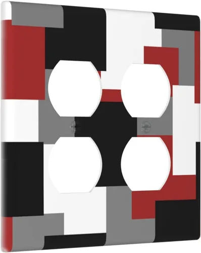 Miniatura 100 de Placa Decorativa de Pared Beige Boho de Mediados de Siglo Sol Abstracto 1-Gang Retro Años 70 Arte Geométrico Moderno con Arco Eléctrico Interruptor