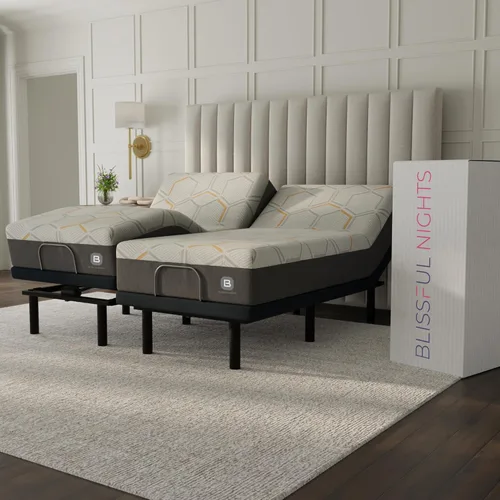 Miniatura 17 de Blissful Nights E4 Twin XL - Base de cama ajustable con masaje, anti ronquidos, gravedad cero, estación de carga USB doble, luz nocturna debajo
