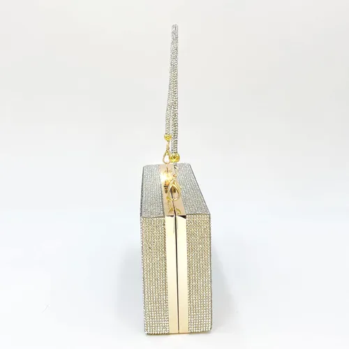 Miniatura 7 de Powerpurlife Bolsa de mano con diamantes de imitación para fiesta de noche para mujer