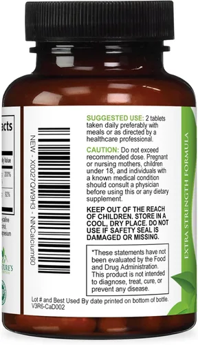 Miniatura 8 de Suplemento de calcio con vitamina D3-1200 mg de calcio por porción con D3 para una mejor absorción - Apoya la salud inmunológica, huesos y dientes