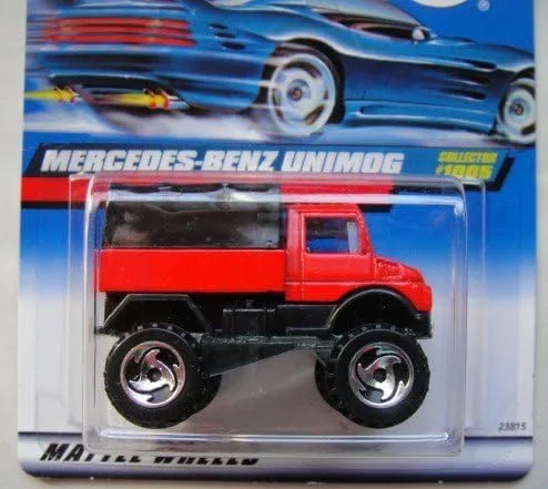 Miniatura 2 de HOT WHEELS MERCEDES BENZ UNIMOG #1005 NEGRO/ROJO