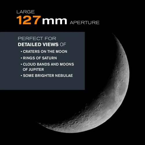 Miniatura 9 de Celestron - PowerSeeker 127EQ Telescopio - Telescopio ecuatorial alemán manual para principiantes - Compacto y portátil - Paquete de software
