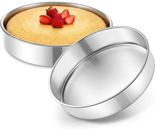 Miniatura 9 de P&P CHEF Molde para pasteles de 7 pulgadas, 1 bandeja redonda para hornear pasteles, de acero inoxidable, para cocinar al vapor, no tóxico