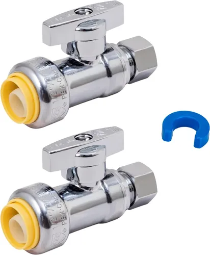 Miniatura 17 de SUNGATOR Paquete de 12 válvulas de parada angular, válvula de cierre de agua en ángulo de compresión de 1/2 x 3/8 pulgadas, cierre de agua