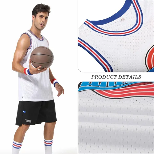 Miniatura 3 de Jersey de baloncesto para hombre, Lola#10 Bugs#1 camisetas de película espacial de los años 90 para HalloweenNavidad, deportes, hip hop, fiesta
