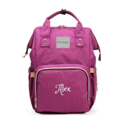 Miniatura 14 de Bolsa de pañales grande personalizada, bolsa de mano, mochila - Monograma personalizado bordado para bebé/bolsa de bebé (negro)