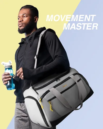 Miniatura 2 de BAGSMART Bolsa de viaje deportiva con compartimento para zapatos y bolsillo húmedo, bolsa de lona de mano para el fin de semana, resistente al agua