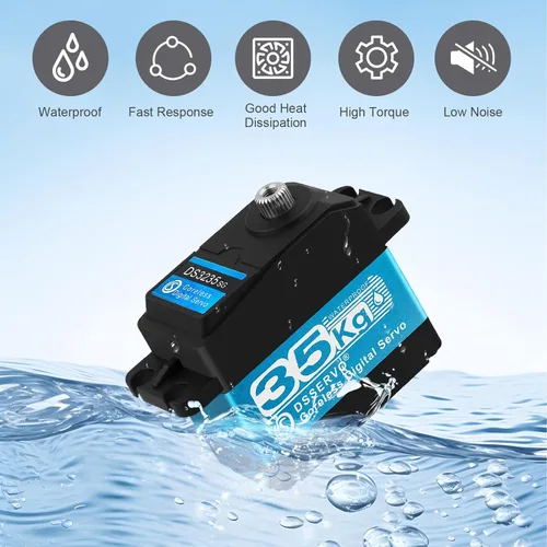 Miniatura 3 de Servo digital de alto par de torsión de 77.2 lbs, servo digital a prueba de agua, con servo bocina de servo 25T, compatible con 1/8, 1/10, 1/12 RC
