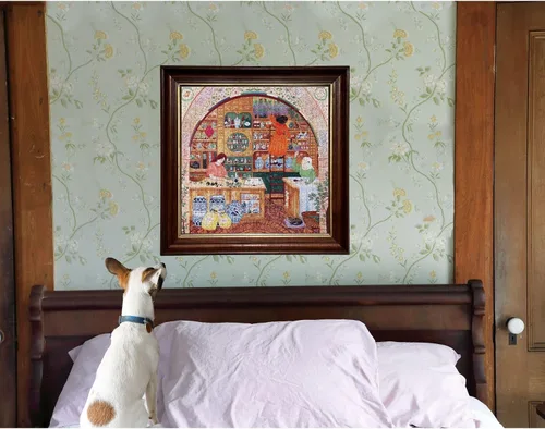 Miniatura 4 de eeBoo Rompecabezas de 1000 piezas, rompecabezas de boticario antiguo para adultos, cuadrado de 23 x 23 pulgadas, fabricado con tablero reciclado