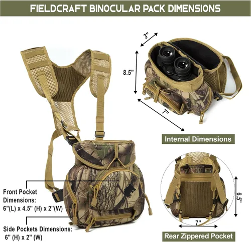 Miniatura 2 de Estuche de arnés binocular para cámaras Binos Óptica Telémetro Gear, Camouflaje, Talla única, Paquete de pecho