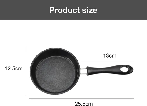 Miniatura 2 de Sartén pequeña para huevos de 4.7 pulgadas, sartén de acero inoxidable, sartén para tortilla de una sola porción, sartén pequeña antiadherente